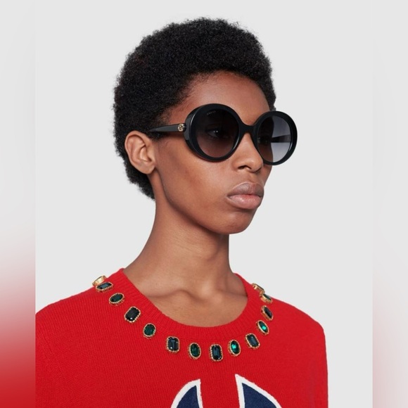 GUCCI Oversized Round Sunglasses Tortoise NEW in Box - Picture 7 of 16